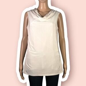 Dana Buchman Pearly White Cowl Neck Sleeveless Top Size Small - "Anita"